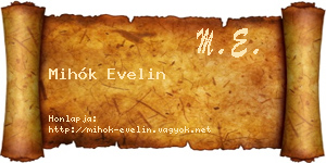 Mihók Evelin névjegykártya